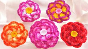 como hacer flores a crochet faciles